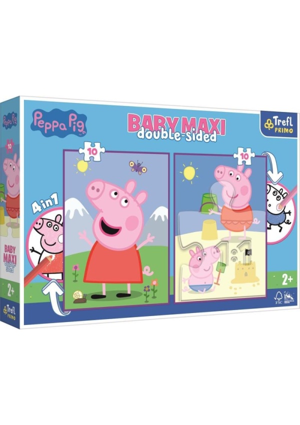 Trefl Puzzle Baby maxi Prasátko Peppa Dobrý den 2x10 dílků - oboustranné Matyska a.s.