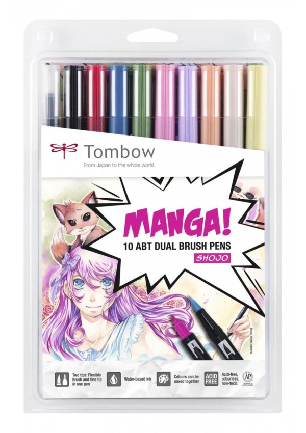 Tombow Oboustranný štětcový fix ABT - Manga Shojo 10 ks KALIA paper, s.r.o.