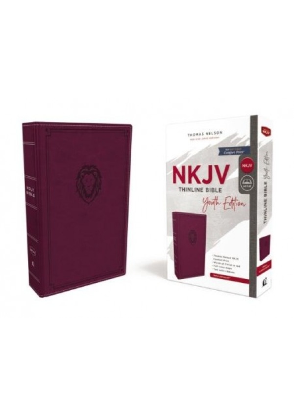 NKJV, Thinline Bible Youth Edition, Leathersoft, Purple, Red Letter, Comfort Print, Holy Bible, New King James Version Thomas Nelson Publishers