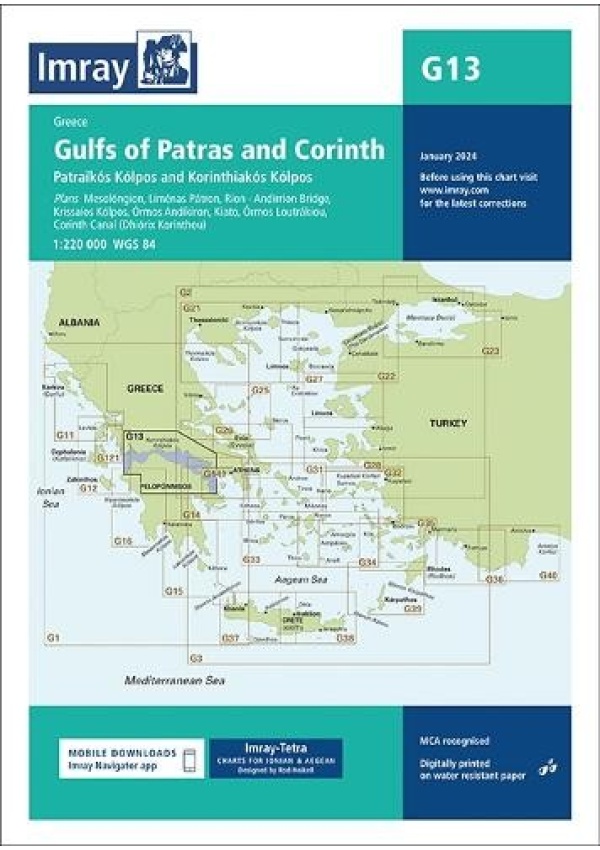 G13 Gulfs of Patras and Corinth, Patraikos Kolpos and Korinthiakos Kolpos Imray, Laurie, Norie & Wilson Ltd