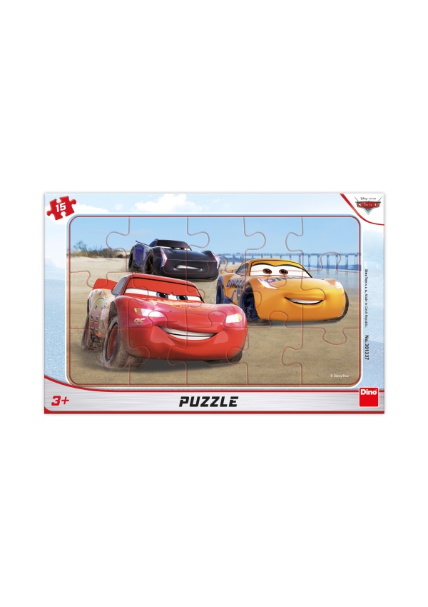 Puzzle Cars 3: Blesk s konturou 25 dílků deskové DINO