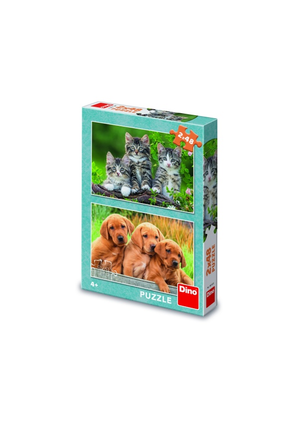 Puzzle Pejci a kočičky 2x48 dílků DINO