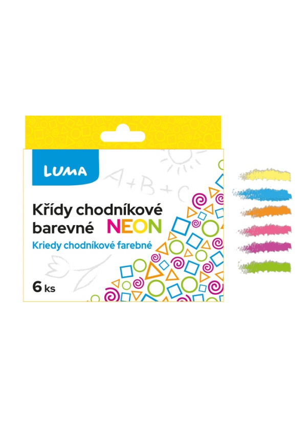 Křídy chodníkové 6ks NEON, krabička LUMA LUMA