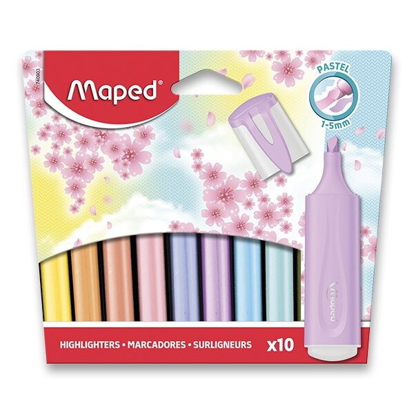 Zvýrazňovač Maped Fluo Peps Pastel sada 10 barev Maped