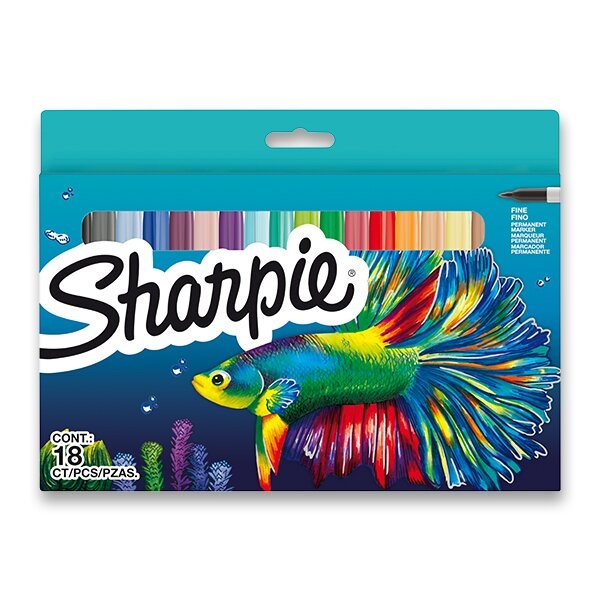 Permanentní popisovač Sharpie Fish sada 18 barev Sharpie