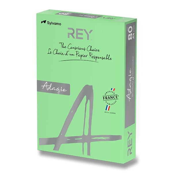 Barevný papír Rey Adagio intenzivní sytost, 500 listů, výběr barev listově zelená Rey