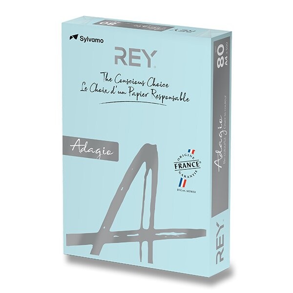Barevný papír Rey Adagio intenzivní sytost, 500 listů, výběr barev stř. modrá Rey