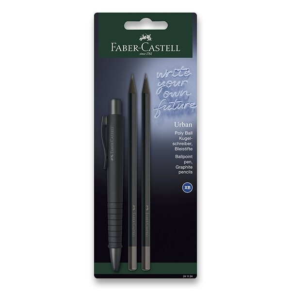 Kuličkové pero Faber-Castell Poly Ball Urban Black sada, 3 ks Faber-Castell