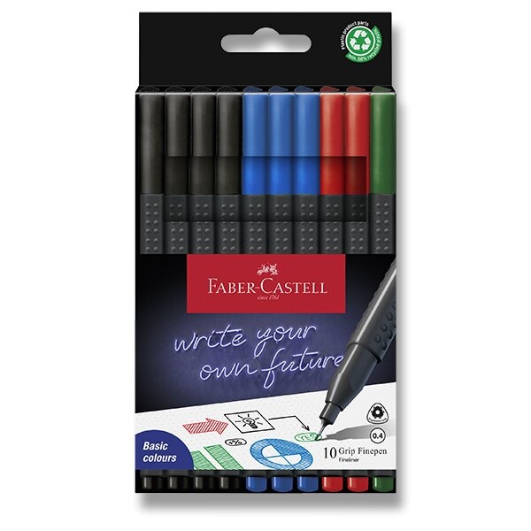 Popisovač Faber-Castell Finepen Grip 10 ks Faber-Castell