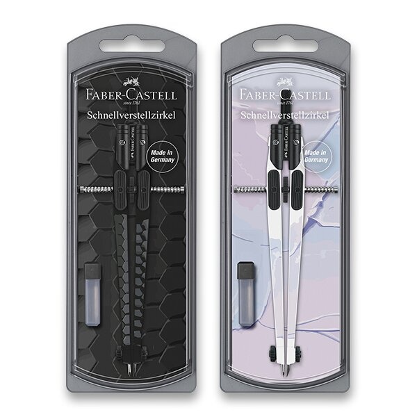 Kružítko Faber-Castell Grip Quick Set Compass Trend “Dark a Bright” mix motivů Faber-Castell