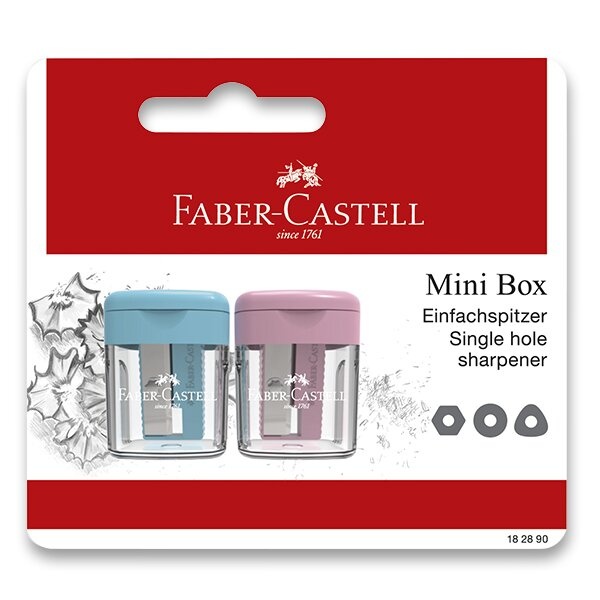 Ořezávátko Faber-Castell Mini 1 otvor, 2 ks, mix barev Faber-Castell