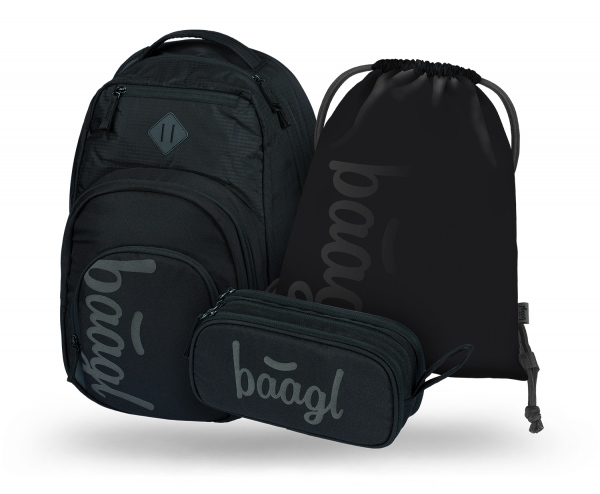 BAAGL 3 SET Coolmate Black: batoh, penál, sáček Presco Group