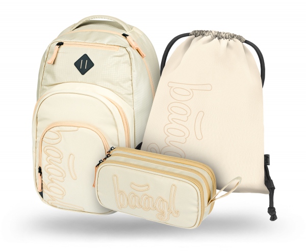 BAAGL 3 SET Coolmate Beige: batoh, penál, sáček Presco Group