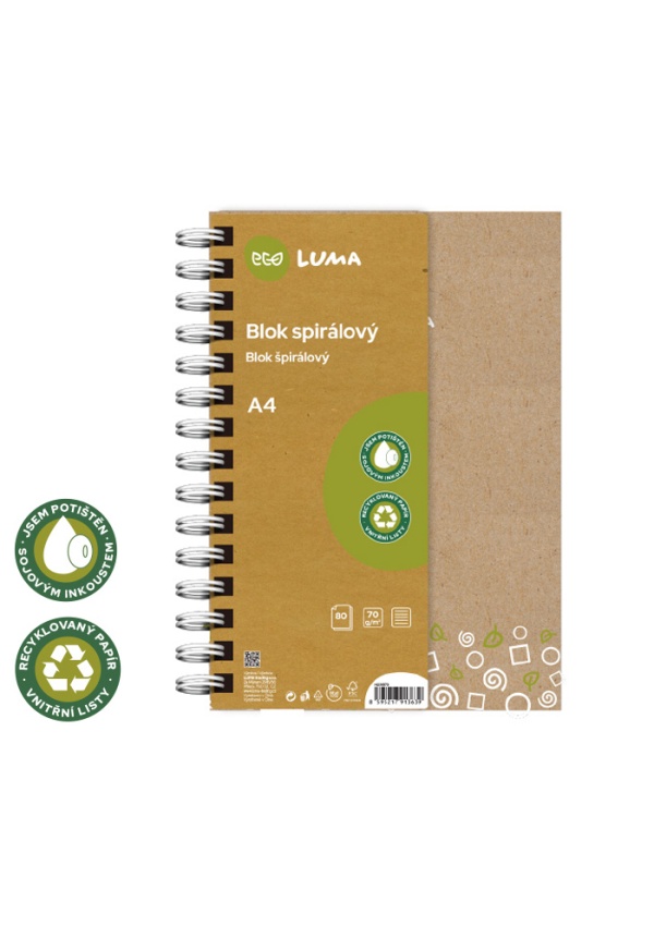 Blok spirála A4 80l ECO LUMA LUMA