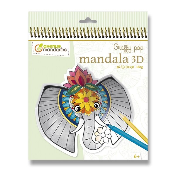 Omalovánky Avenue Mandarine Graffy Pop Mandala 3D Zvířátka savany Avenue Mandarine