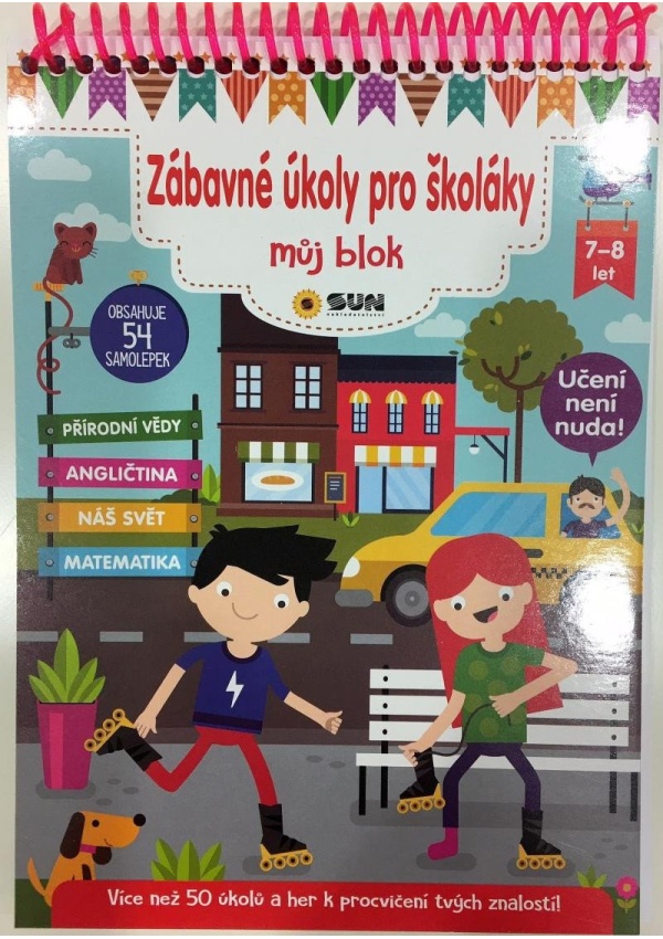 Zábavné úkoly pro školáky 7-8 let - Můj blok plný úkolů a samolepek NAKLADATELSTVÍ SUN s.r.o.