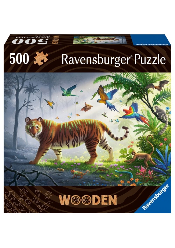 Dřevěné puzzle Tygr v džungli 500 dílků Ravensburger