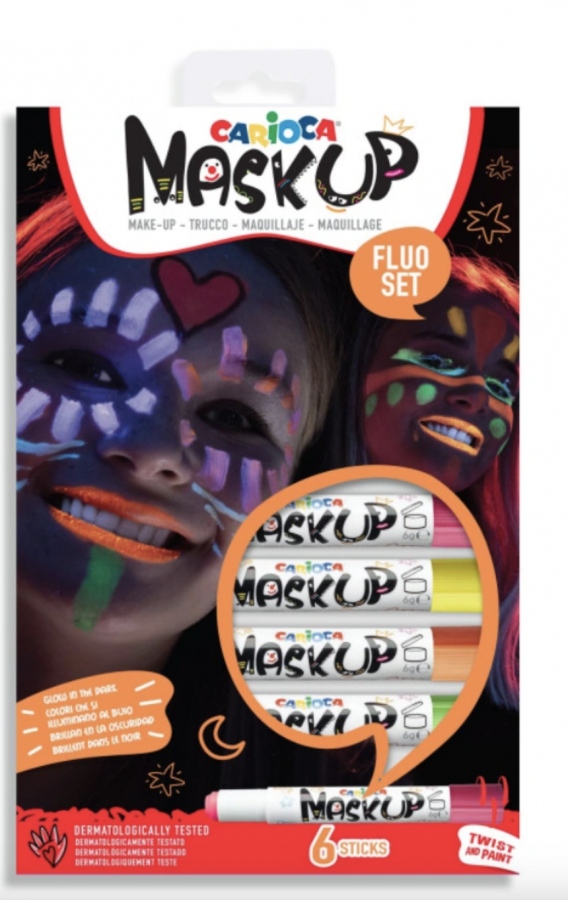 Carioca Mask Up barvy na obličej Neon 6ks Carioca