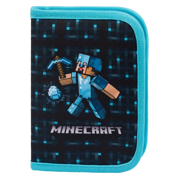 BAAGL Školní penál jednopatrový Minecraft Blue Axe Presco Group