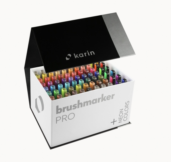 Karin Brushmarker PRO MEGA BOX 72 ks + 3ks Blender KARIN