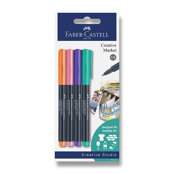 Popisovače Faber-Castell 4 ks, blistr Faber-Castell