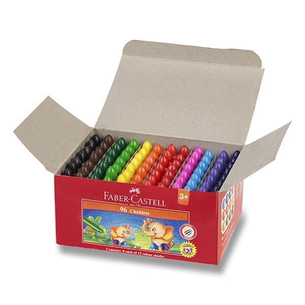 Voskovky Faber-Castell Chublets Jumbo 96 ks, 12 barev Faber-Castell