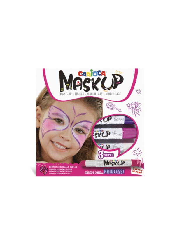 Carioca Mask Up barvy na obličej Princess 3 ks Carioca