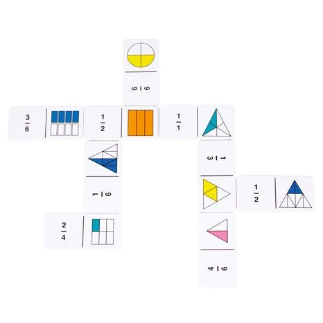 Domino - barevné zlomky Montessori