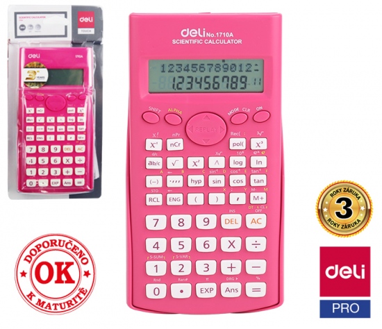 Kalkulačka vědecká DELI E1710A růžová DELI