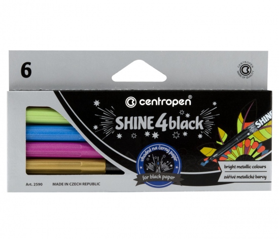 Popisovač CENTROPEN 2590/6 SHINE 4 BLACK CENTROPEN, a.s.