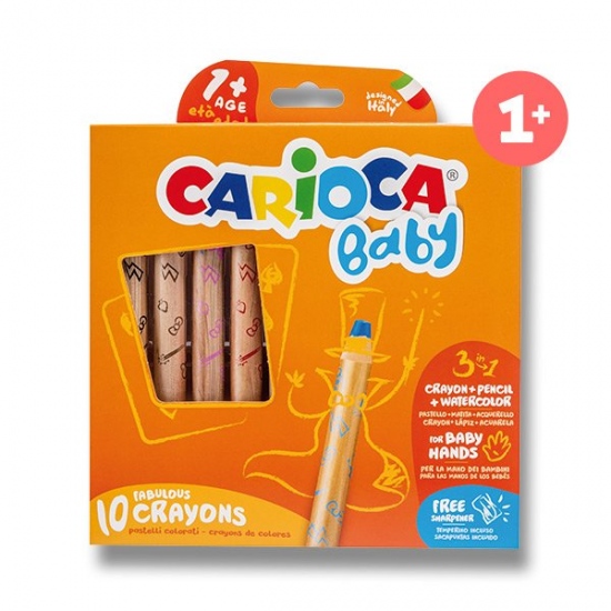 Pastelky Baby Crayon 3 in 1 10 barev Carioca