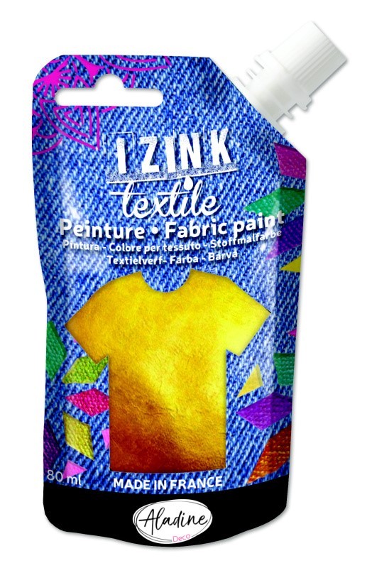 Textilní barva Aladine Izink Textile 80 ml - or zlatá Aladine