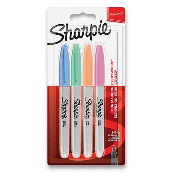 Permanentní popisovač Sharpie Fine sada 4 ks, pastelové barvy Sharpie