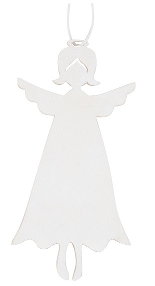 Dřevěný anděl na zavěšení 8 cm, bílý Anděl Přerov s.r.o.
